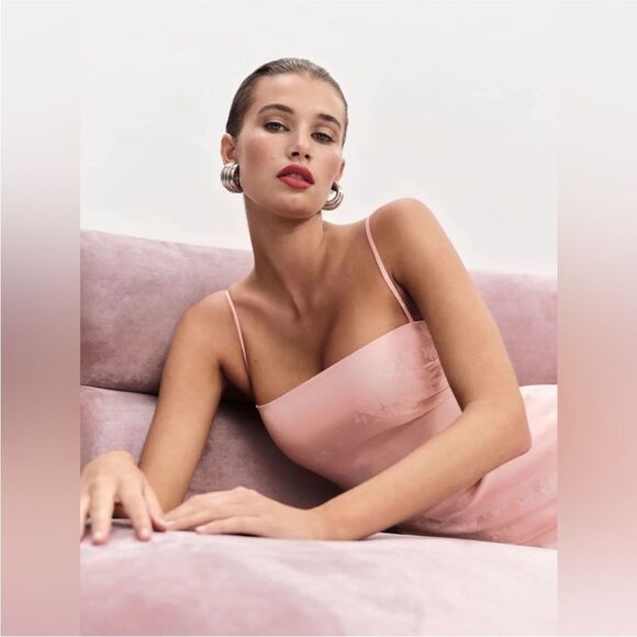 Reformation Frankie Dress In Powder Pink Size 12 NWT - Picture 6 of 6